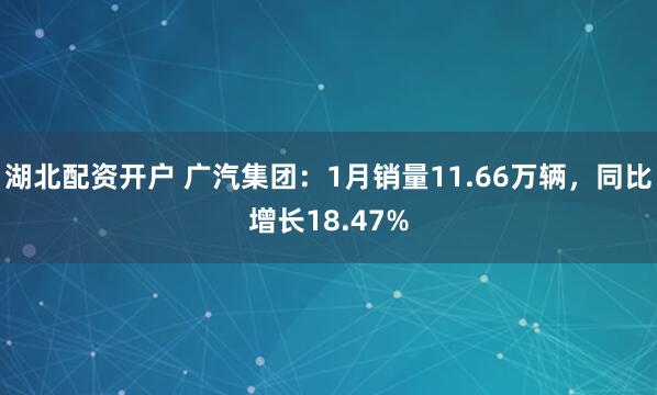 湖北配资开户 广汽集团：1月销量11.66万辆，同比增长18.47%